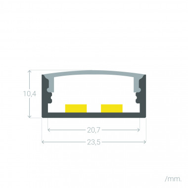 Produkt od 2m Přisazený Hliníkový Profil Dvojitý pro LED pásky do 20mm