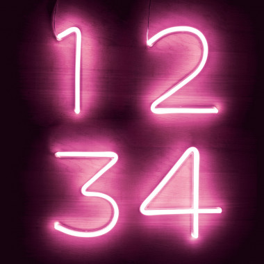 Neon LED Čísla a Symboly v Růžové