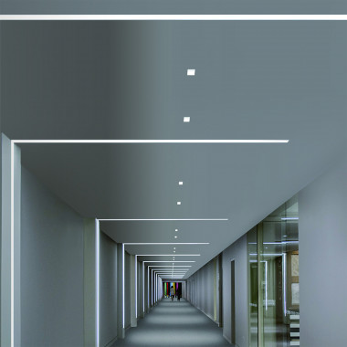Produit de Profilé Aluminium Encastré Plafond avec Clips 1m pour Rubans LED jusqu'à 12mm