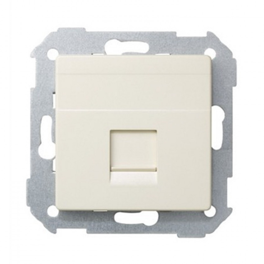 Product of Flat Voice and Data Plate with Dust Cover for 1 AMP RJ45 Connector Simon 82