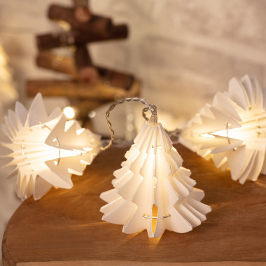 Guirlande LED avec 10 décorations étoile en bois 1.8m