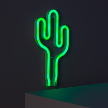 Neon LED Svítidlo Kaktus s Baterií