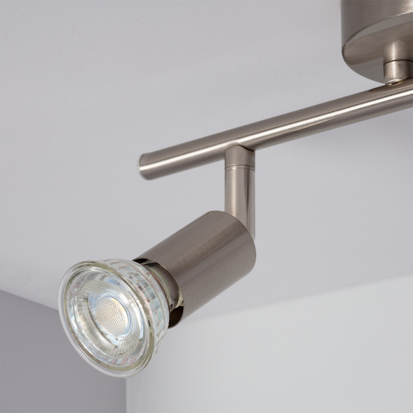 Product van Plafondlamp Aluminium Richtbaar Oasis met 2 Spots Zilver