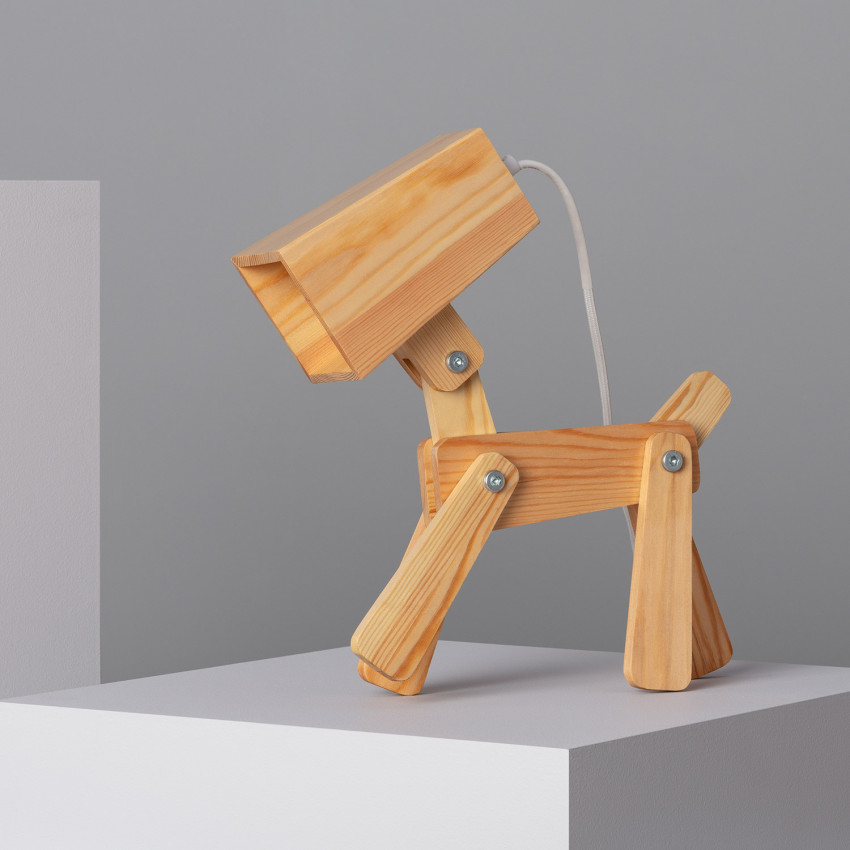 Coba Ledkia Kinder-Tischleuchte - Doggi aus Holz