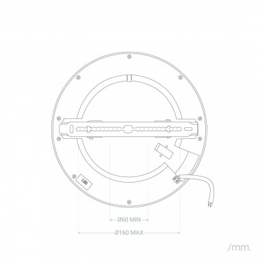 Prodotto da Plafoniera LED 22W Circolare Foro Regolabile Ø 60-160mm