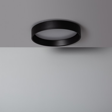 20W Circular Design CCT Selectable Metal Black LED Ceiling Lamp Ø450 mm