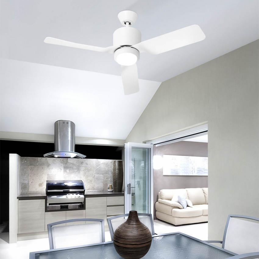 Product of Vera Ceiling Fan with AC Motor in White AC LEDS-C4 VE-0008-BLA 111.7cm