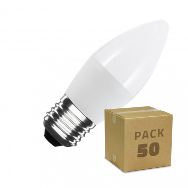 Doos met 50St LED Lampen E27 C37 5W Helder Wit