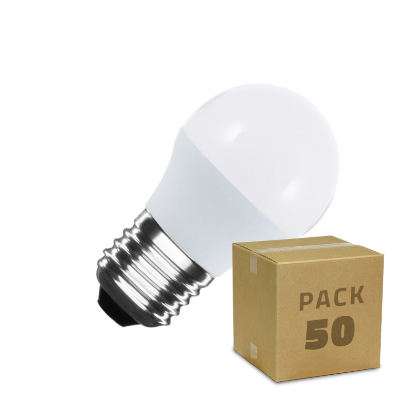 Product van Doos met 50St LED Lampen E27 G45 5W Koel Wit
