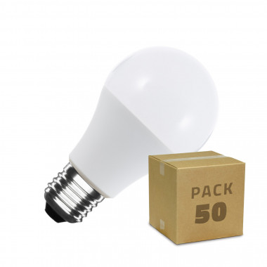 Box of 50 LED Bulbs E27 A60 10W Warm White