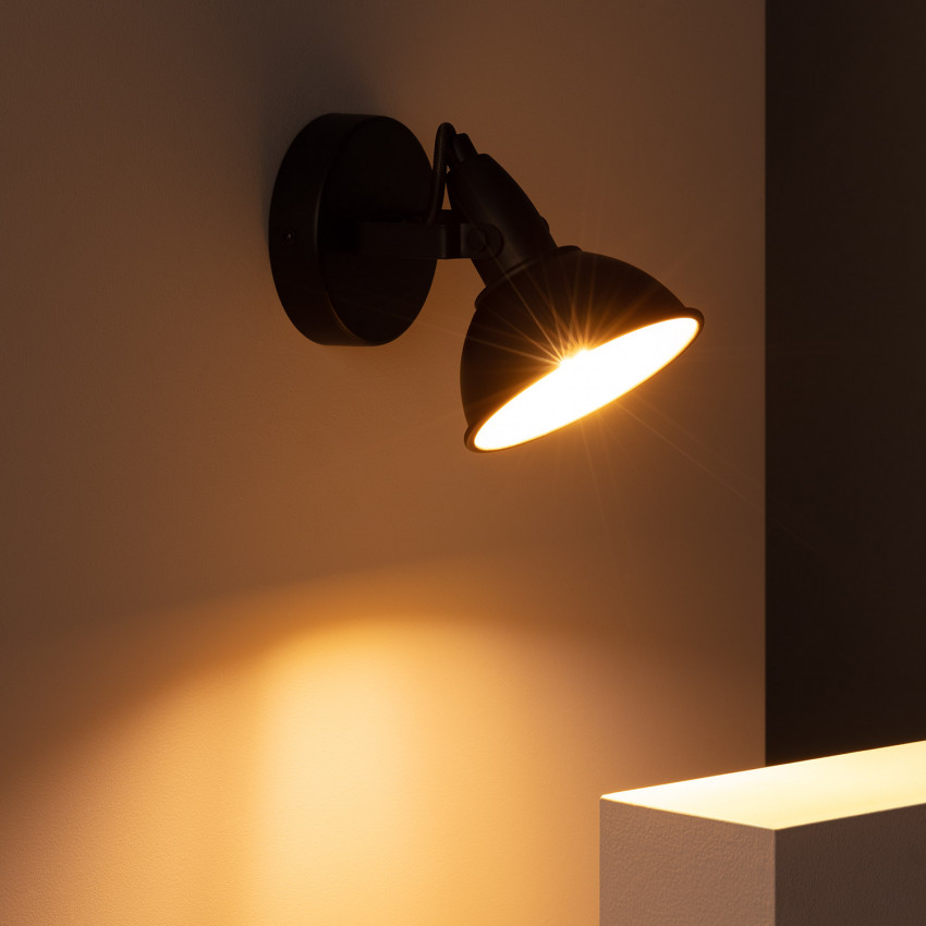 Product van Zwarte verstelbare Emer plafondlamp met een spotlight
