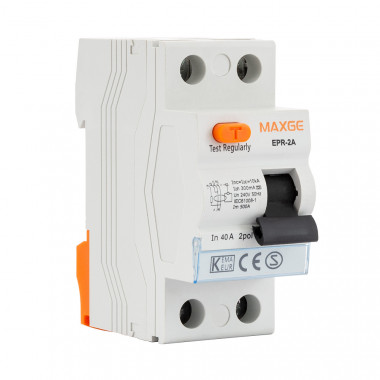 Interruttore Differenziale Industriale Superimmunizzato 2P 300mA 40A 10kA Classe A MAXGE