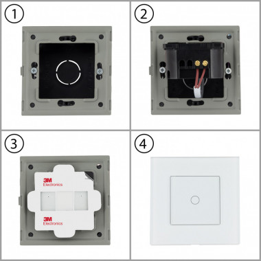 Prodotto da Interruttore Wi-Fi Touch Doppio con Cornice di Vetro Modern