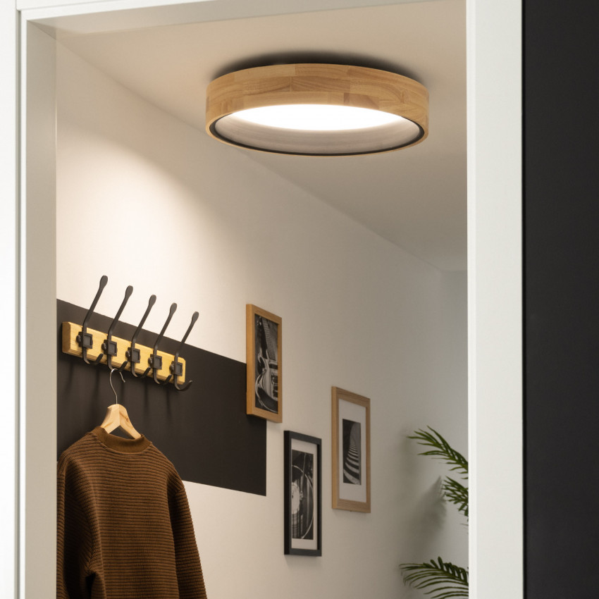 Produkt od Přisazené Stropní Kruhové 20W LED Svítidlo Ø470 mm CCT dle Výběru Dřevěné Dari