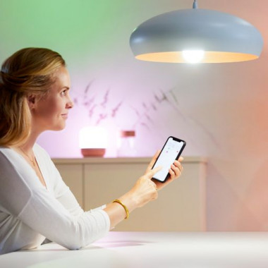 Pack 2 Lampadine LED Smart Wi-Fi + Bluetooth E14 C37 RGB+CCT RegolabileWIZ  4.9W - Ledkia