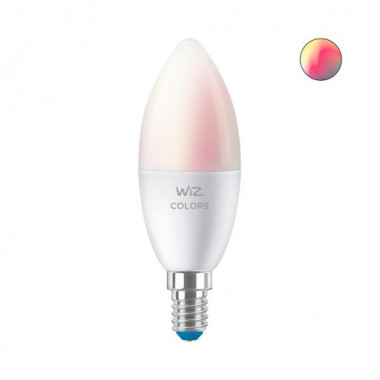Pack of 2u 4.9W E14 C37 Smart WiFi + Bluetooth WIZ RGB+CCT Dimmable LED Bulbs