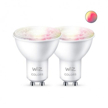 2er Pack LED-Glühbirnen Smart GU10 4.9W 245 lm PAR16 WiFi + Bluetooth Dimmbar RGB+CCT WIZ