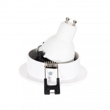 Product van Conische Downlight Ring Laag UGR PC Zwart voor LED GU10 / GU5.3 Lamp  Zaagmaat Ø 70 mm