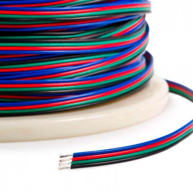 Rolle 100m Elektrokabelschlauch Flach mit 4x0,5 mm² für RGB-LED-Streifen