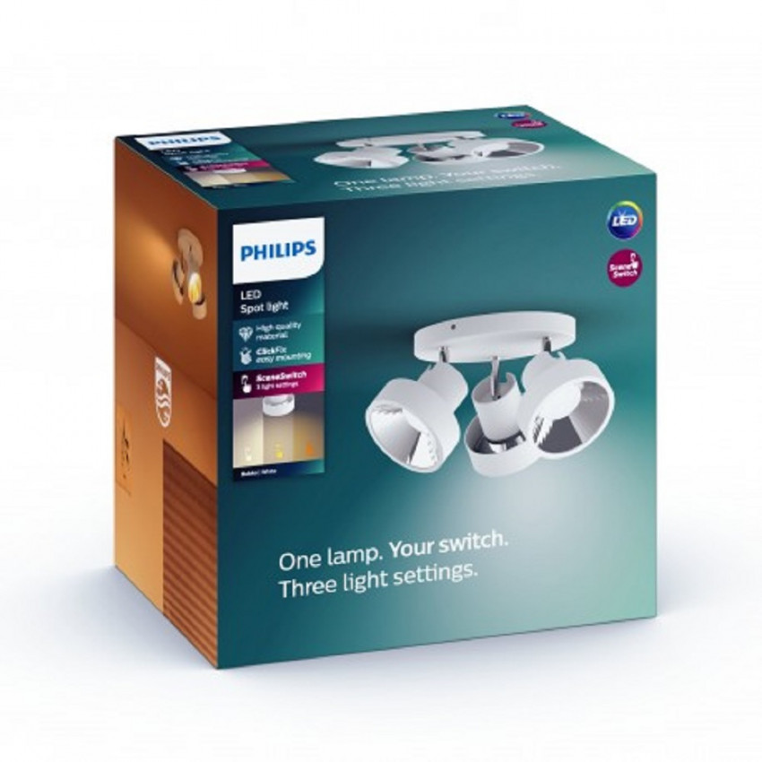 Product of 4.3W Three Spotlight LED PHILIPS Bukko Ceiling Lamp 
