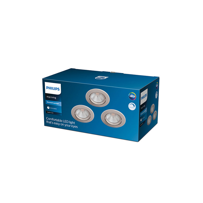 Produkt von 3er Pack LED-Downlight 5.5W PHILIPS Sparkle Dimmbar Schnitt Ø 70 mm