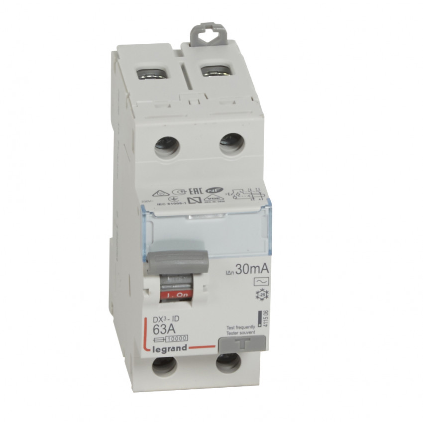 Product of LEGRAND 411506 30mA Type AC 63 A DX3 Tertiary 2P Differential Switch