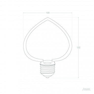 4W 400lm E27 Neon Heart Filament LED Bulb - Ledkia