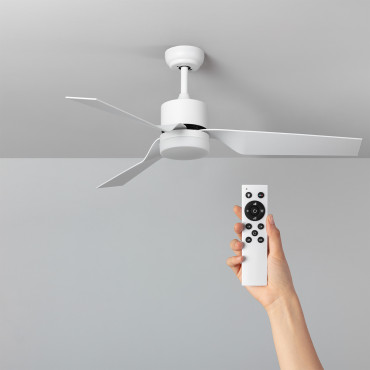 Ventilatore da soffitto senza luce per esterno, 5 pale, diametro 132 cm,  potenza 60 W e 3 velocità, nero.