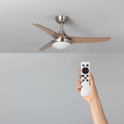 Ventilatore LED da Soffitto Silenzioso Neil Legno 107cm Motore DC