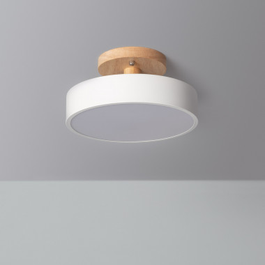 Plafondlamp Whisty van Hout en Metaal LED 12W CCT Selecteerbaar