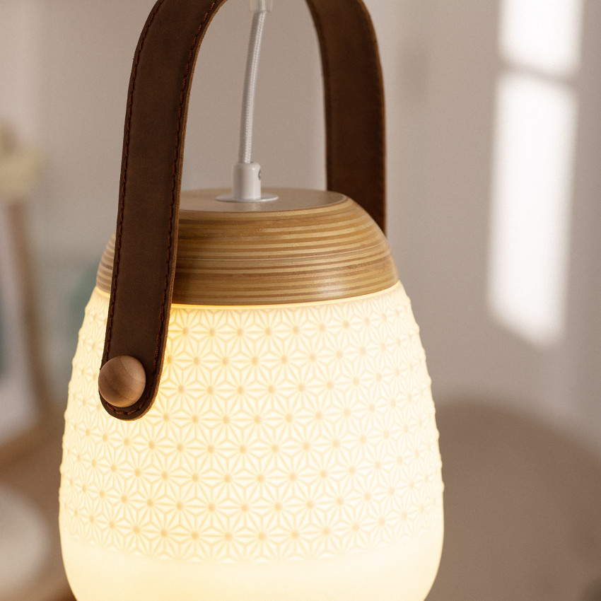 Product of Saquet Ceramic & Leather Pendant Lamp 