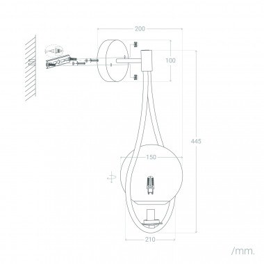 Lampada da Parete Metallo e Vetro Moonlight Design - Ledkia