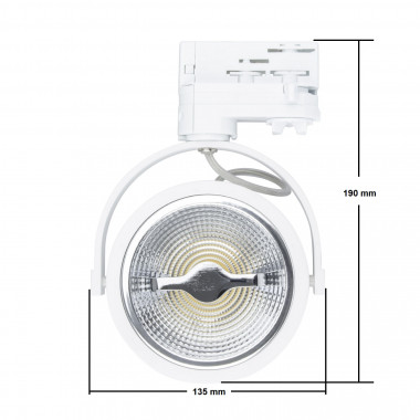 Product of White 15W AR111 CREE LED Spotlight for a Three-Circuit Track (Dimmable)