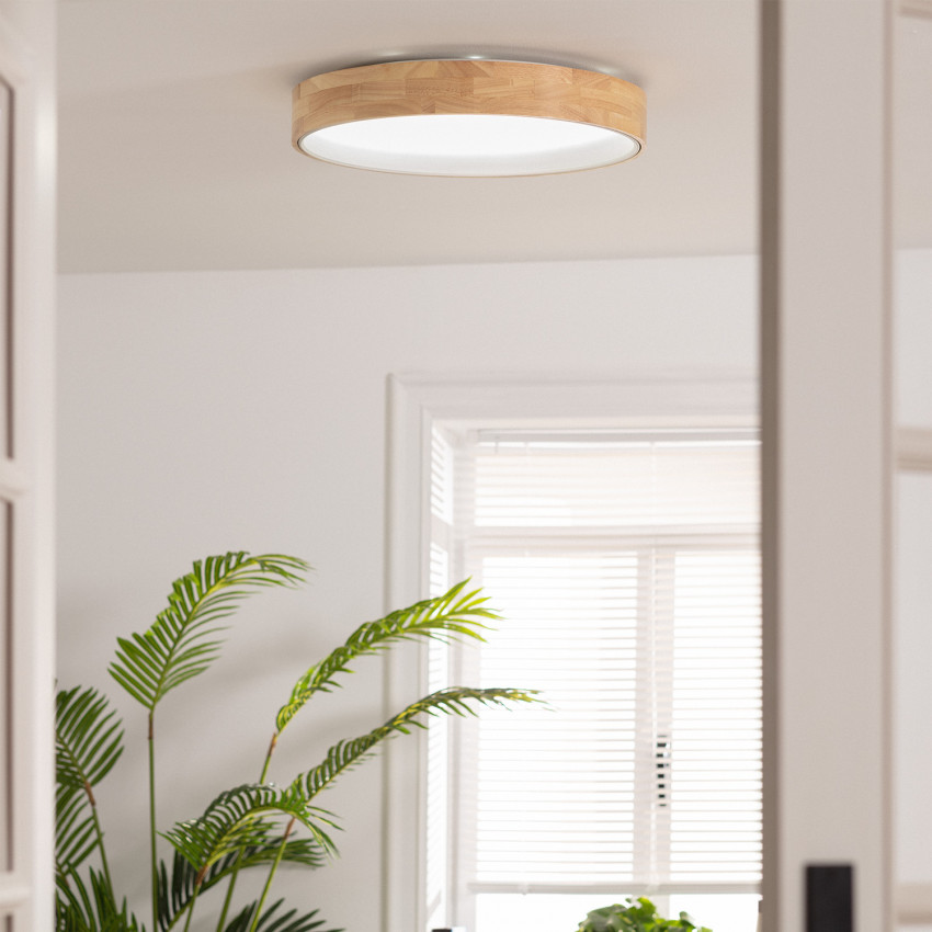 Prodotto da Plafoniera LED 30W Circolare Legno Ø570 mm CCT Selezionabile Dari