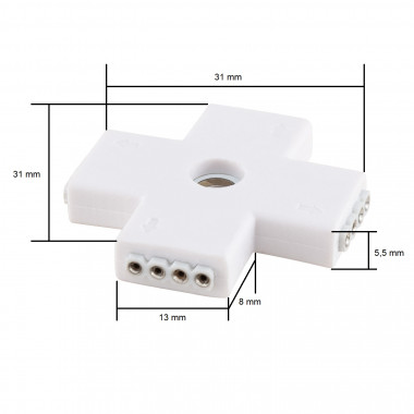 Product van X-type Connector voor RGB LED strips 12/24V