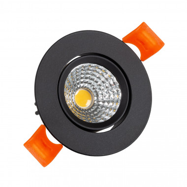 Spot LED Downlight COB Rond Orientable 3W Noir CRI92 Expert Color No  Flicker Coupe Ø 55mm - Ledkia