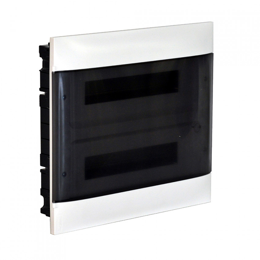 Product van Inbouwdoos Practibox S voor conventionele scheidingswanden Transparante deur 2x12 Modules LEGRAND 135052