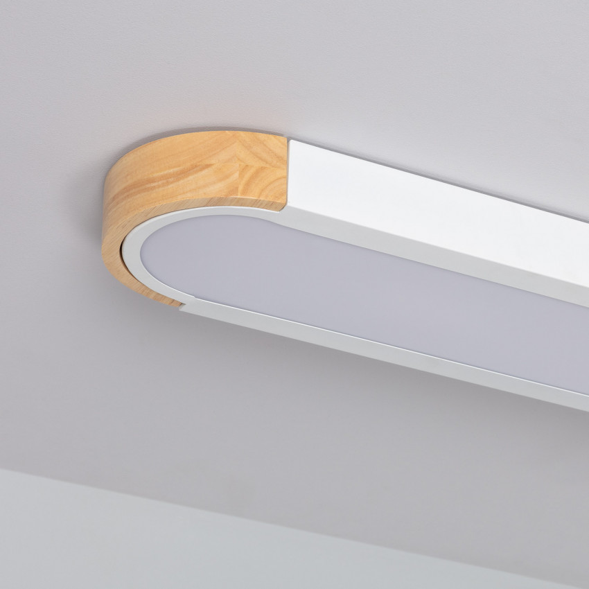 Produkt od Přisazené Stropní LED Svítidlo 18W Dari Lang ze Dřeva a Kovu 140x650mm CCT dle Výběru