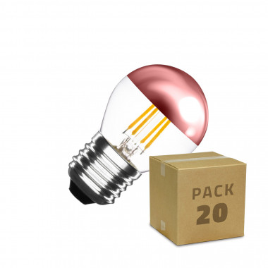 20er Pack LED-Leuchten E27 Dimmbar Filament Kupfer Reflect Small Classic G45 4W Warmweiß