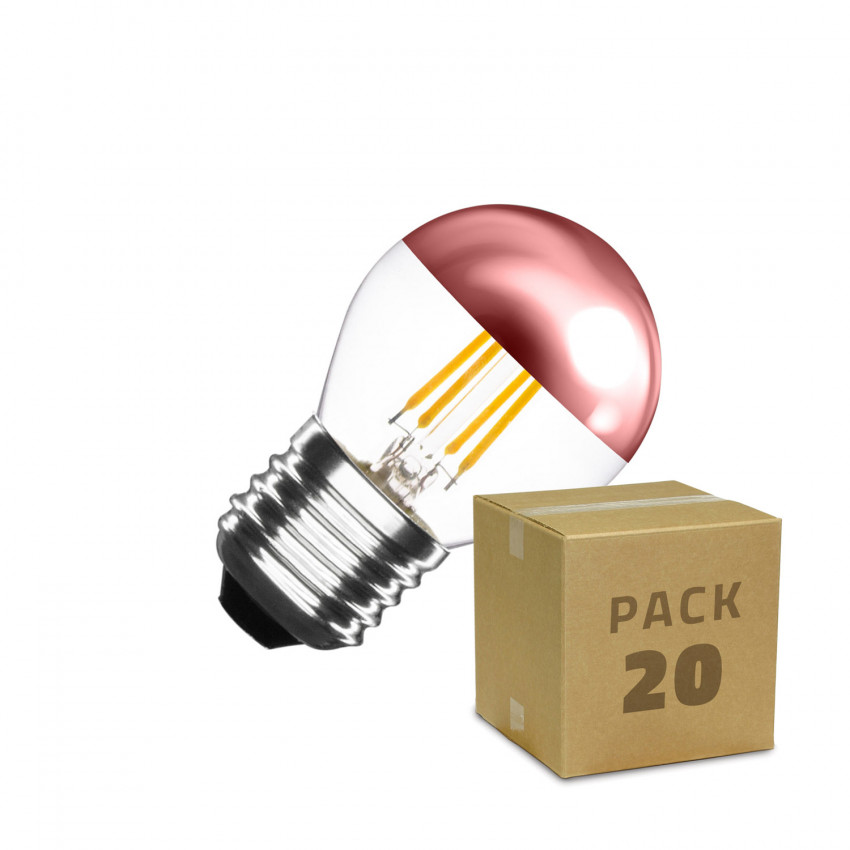 Produkt von 20er Pack LED-Glühbirnen E27 Dimmbar Filament Kupfer Reflect Small Classic G45 4W Warmweiß