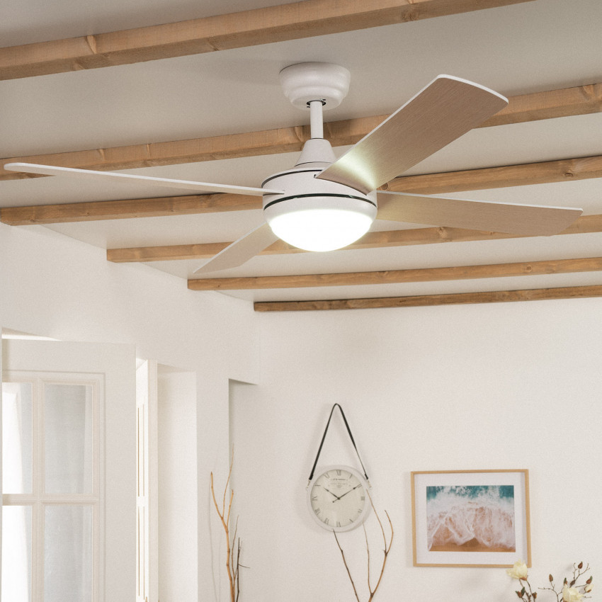 Product of White Wooden 132cm Baffin WiFi LED Ceiling Fan with DC Motor
