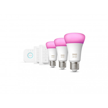 Kit Démarrage Ampoules LED Intelligentes E27 3x9W 806 lm PHILIPS Hue White