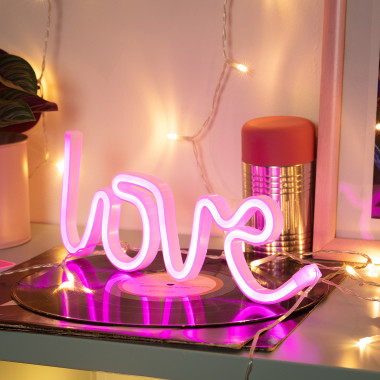 Neon LED Love On Batteries - Ledkia