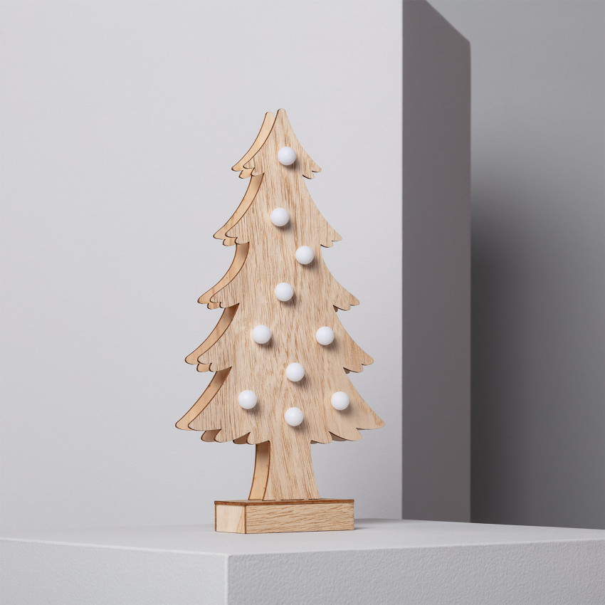 Product van LED-kerstboom van hout met batterij 