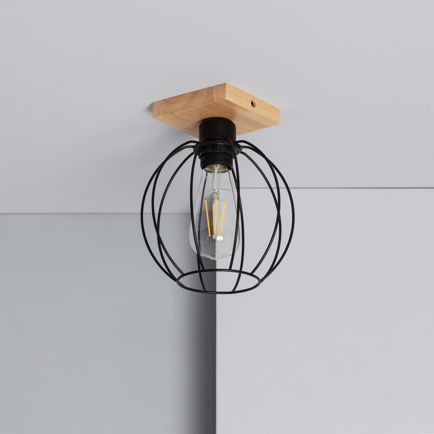 Product van Plafondlamp Topka  Hout en Metaal 