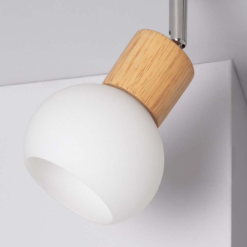 Product van Plafondlamp Hout en Metaal met 4 Spots Komori
