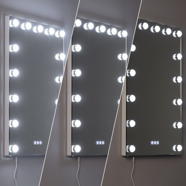 Specchio da Bagno con Luce LED 70x50 cm Essauira - Ledkia