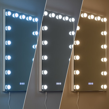 Specchio da Bagno con Luce LED 70x50 cm Essauira - Ledkia