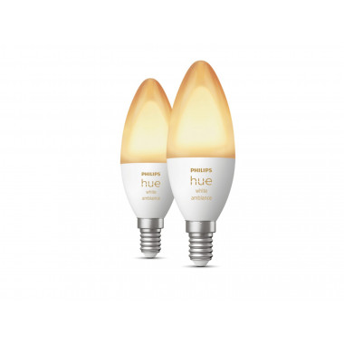 Product van Pack 2 st Slimme LED Lampen E14 5.2W 470 lm B39 PHILIPS Hue White