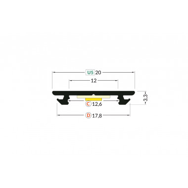 Produkt od 1m Přisazený Hliníkový Profil Flexibilni pro LED Pásky do 12 mm